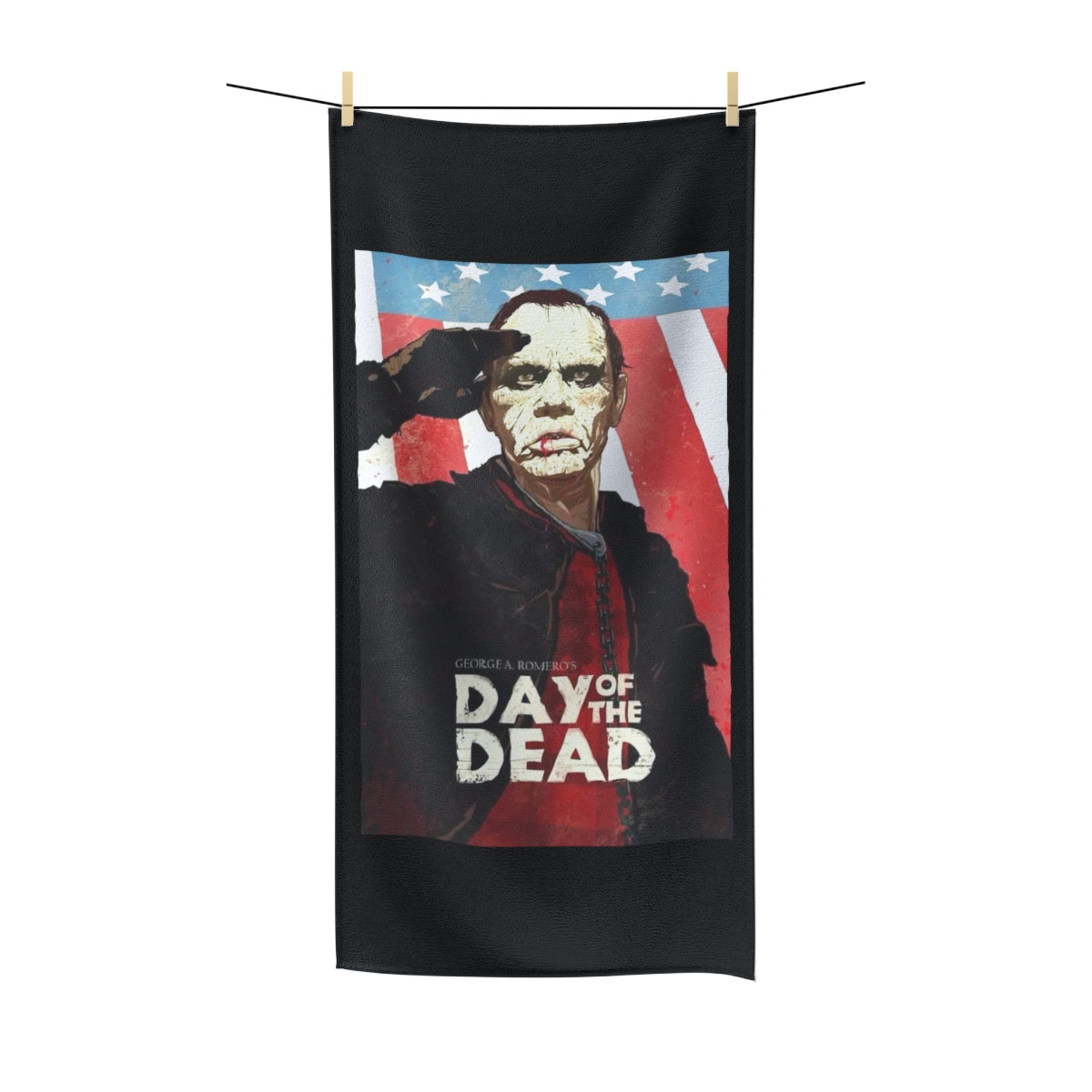 Day of the Dead Bud Salutes Movie Poster on Black Polycotton Towel