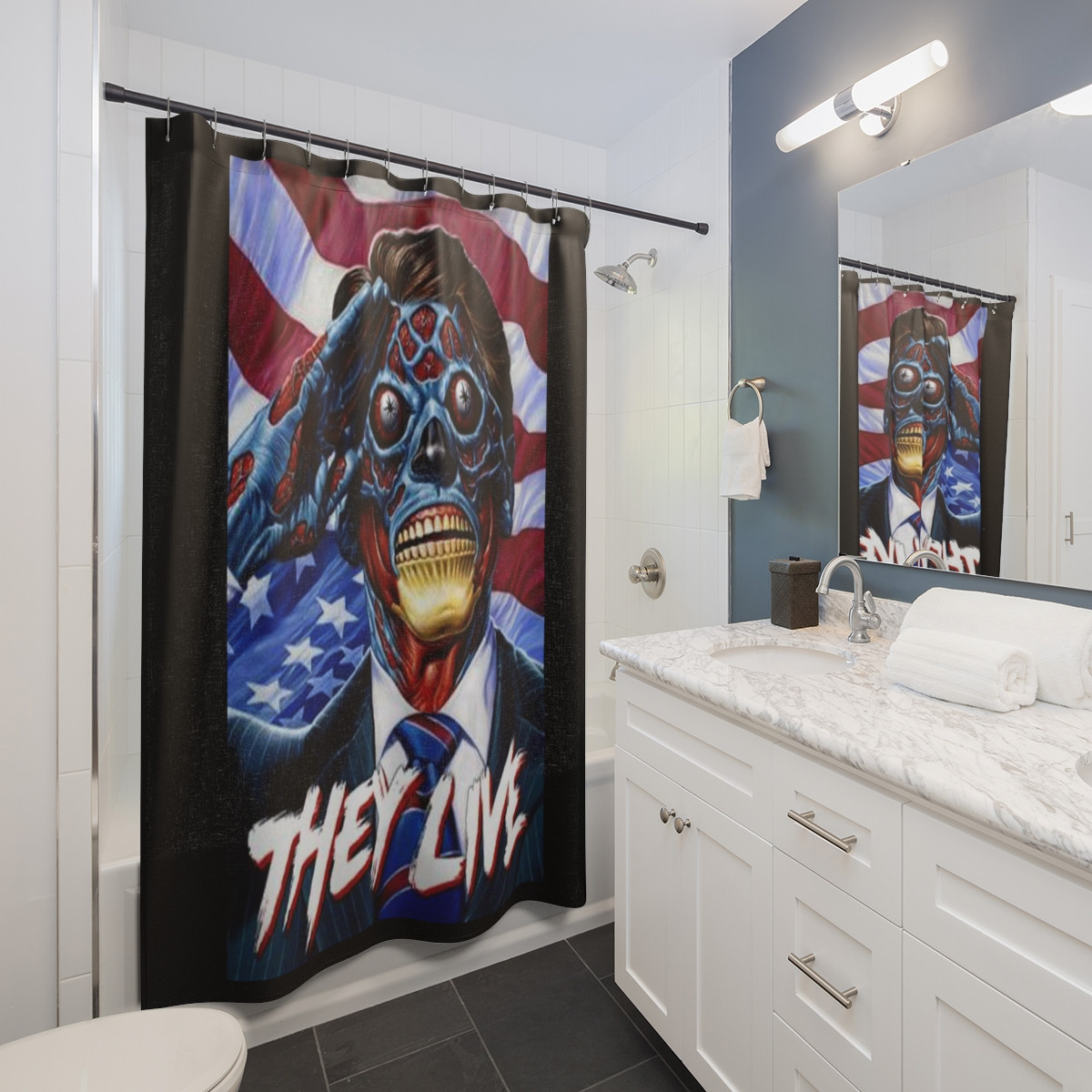 They Live on Black Shower Curtains