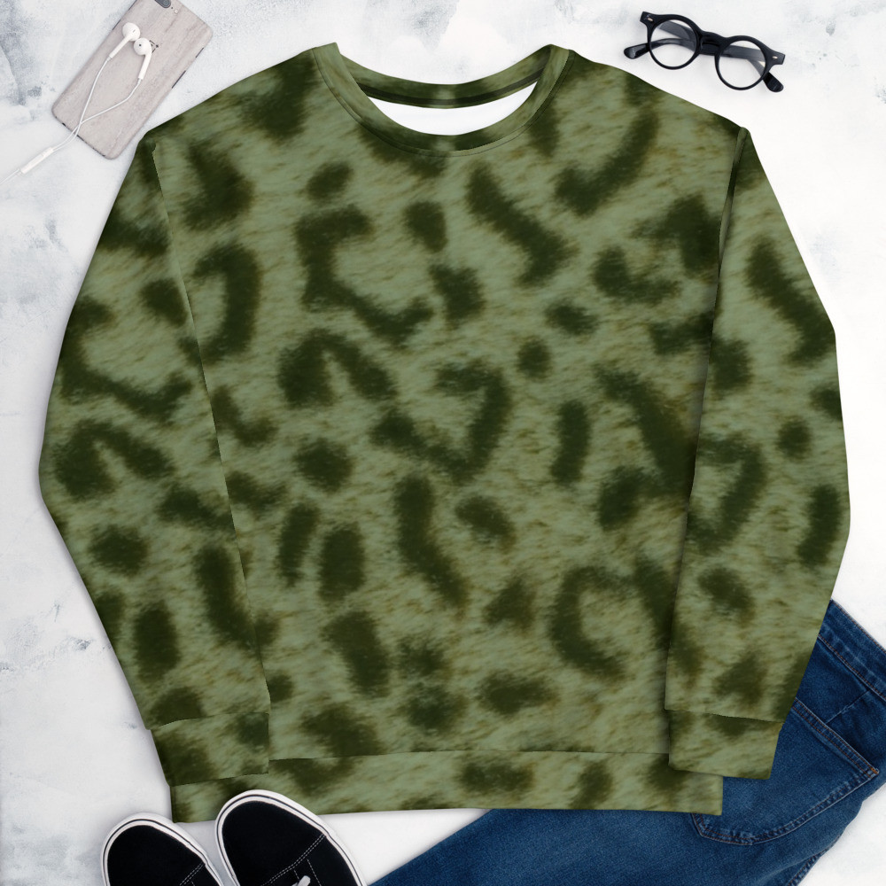 GREEN LEOPARD - Unisex Sweatshirt Sizes XS - 3XL