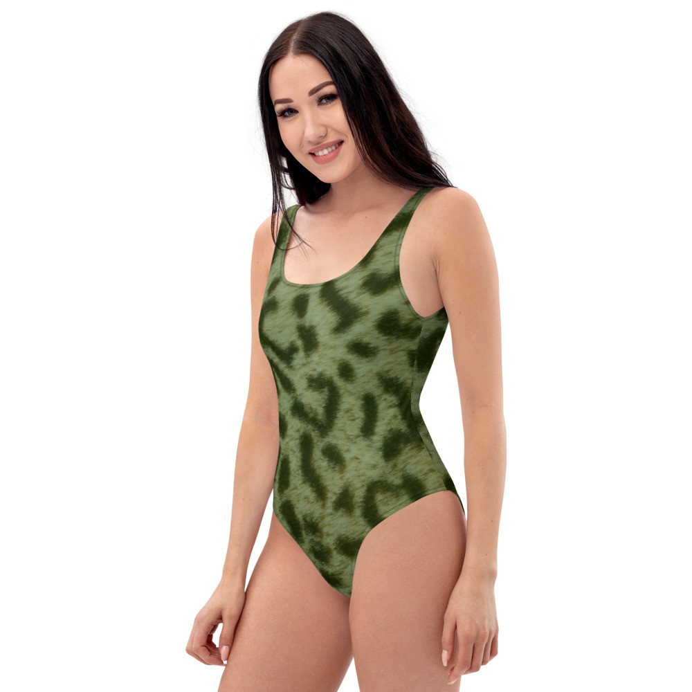 GREEN LEOPARD - One-Piece Swimsuit Sizes XS - 3XL