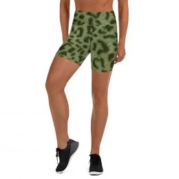 GREEN LEOPARD - Yoga Shorts Sizes XS - XL