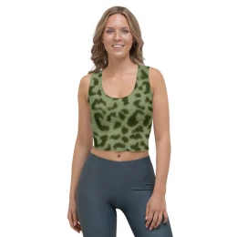 GREEN LEOPARD - Crop Top Sizes XS - XL