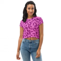 PINK LEOPARD - All-Over Print Crop Tee