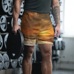Yellow Sunset - Men's Athletic Long Shorts