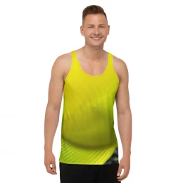 Yellow -Bright Fishing Design - Unisex Tank Top