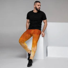 Orange Dandruff Fishing Design - Men's Joggers