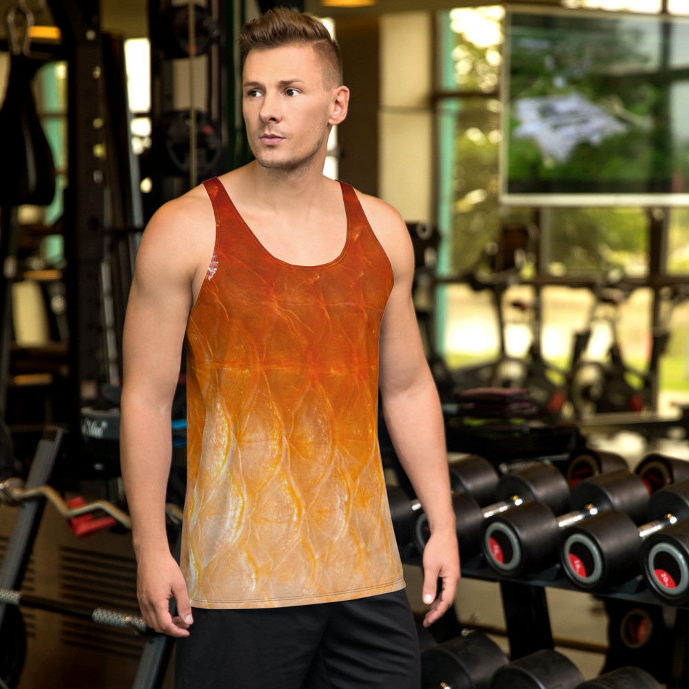 Orange Dandruff Fishing Design - Unisex Tank Top