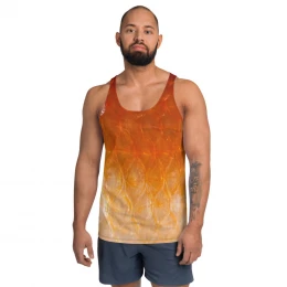 Orange Dandruff Fishing Design - Unisex Tank Top