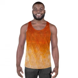 Orange Dandruff Fishing Design - Unisex Tank Top