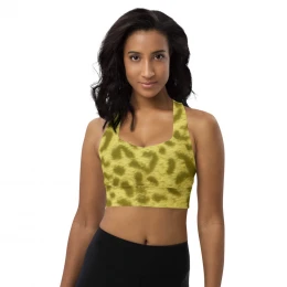 YELLOW LEOPARD - Longline sports bra