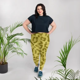 YELLOW LEOPARD - All-Over Print Plus Size Leggings