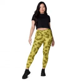 YELLOW LEOPARD - Leggings with pockets Size 2XL to 6XL
