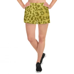 YELLOW LEOPARD - Women's Athletic Short Shorts Size XS to 3XL