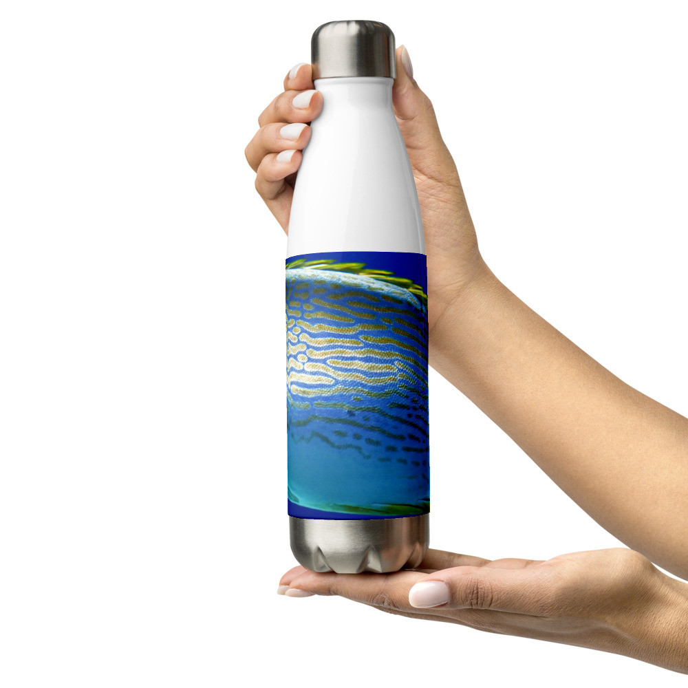 Blue Gold Fishing Design - Stainless Steel Water Bottle