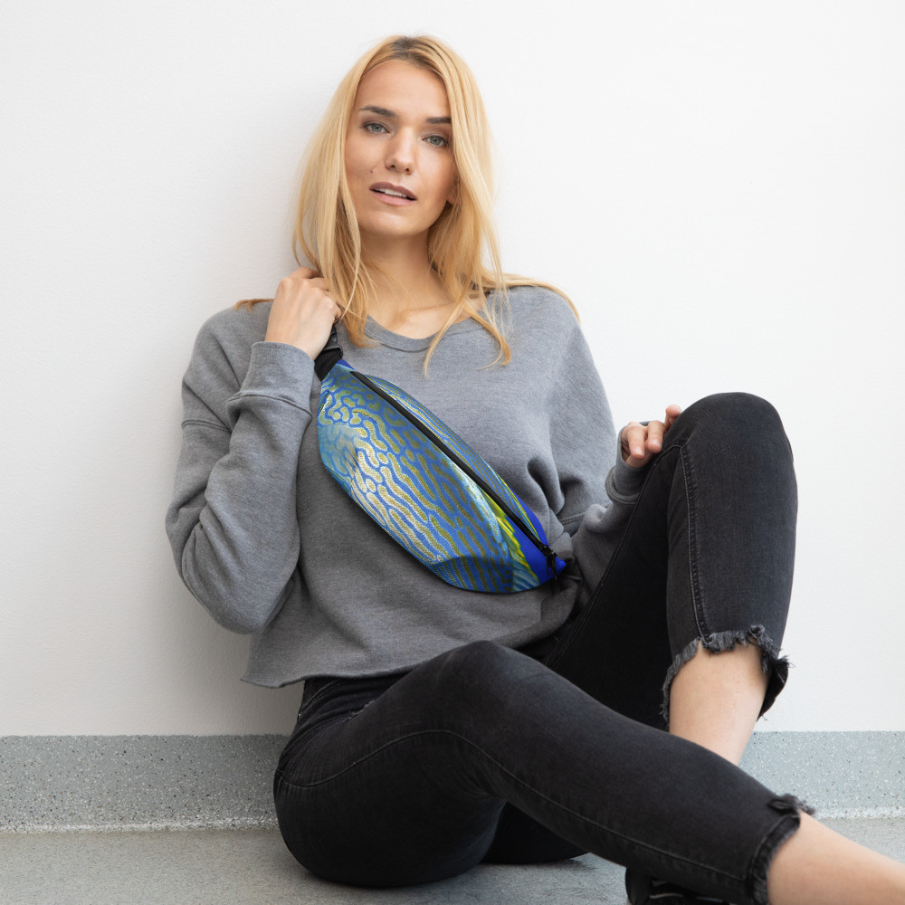 Blue Gold Fishing Design - Fanny Pack