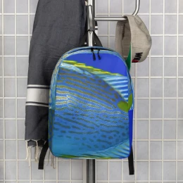 Blue Gold Fishing Design - Minimalist Backpack