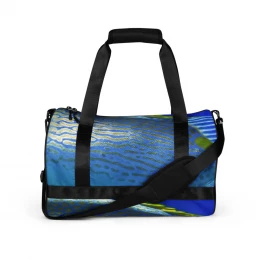 Blue Gold Fishing Design - All-over print gym bag