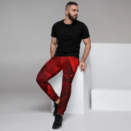 RED -Pop Fishing Design - Men's Joggers Size XS to 3XL