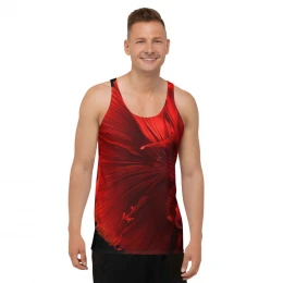 RED -Pop Fishing Design - Unisex Tank Top Size XS to 2XL