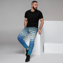 Blue Gold Fishing Design - Men's Joggers