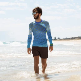 Blue Gold Fishing Design - Men's Rash Guard