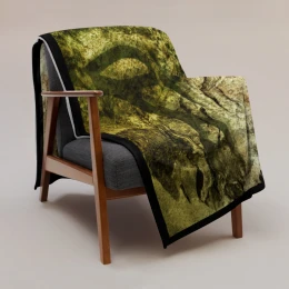 CAMO GREEN HUNT DESIGN - Throw Blanket Size 60"x80" and 50"x60"