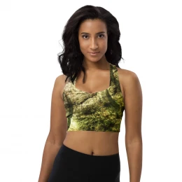 Camo Green - Longline sports bra Size XS to 3XL