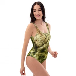 Camo Green - One-Piece Swimsuit Size XS to 3XL