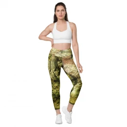 Camo Green - Crossover leggings with pockets Size 2XS to 6XL
