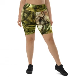 Camo Green - Biker Shorts Size XS to 3XL