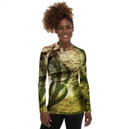 Camo Green - Women's Rash Guard Size XS to 3XL