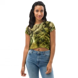 Camo Green - Crop Tee Size XS to 3XL