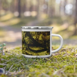 CAMO GREEN HUNT DESIGN - Enamel Mug Size 12 oz