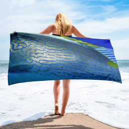 Blue Gold - Fish Custom Design Beach Towel