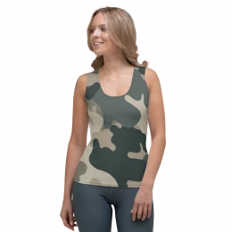 Army Camo Green Grey Tan - Sublimation Cut & Sew Tank Top