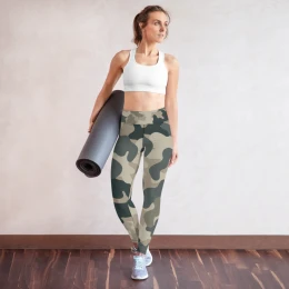Army Camo Green Grey Tan - Yoga Leggings