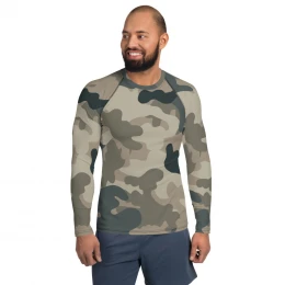 Army Camo Green Grey Tan - Men's Rash Guard