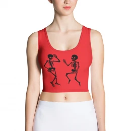 4-1)  Skeleton Crew - Halloween Crop Top