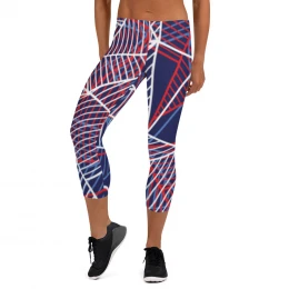 8-3)  The 70's Are Back to Stay - Multi Bright Colors - Capri Leggings