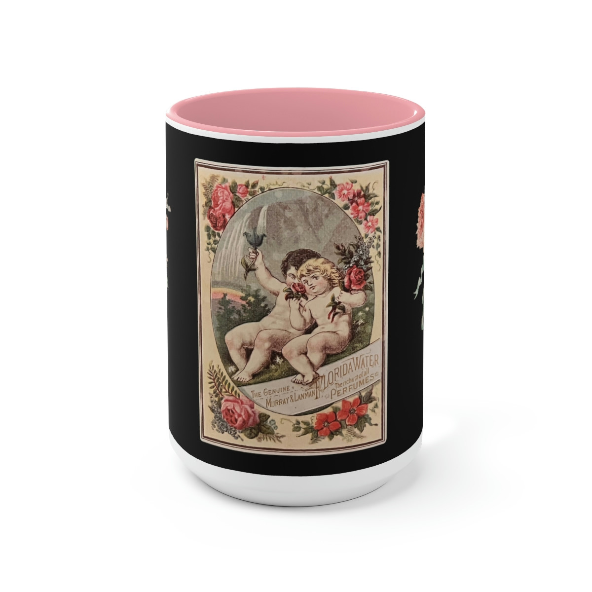 Vintage Romantic Perfumed Florida Water - Two-Tone Coffee Mugs, 15oz
