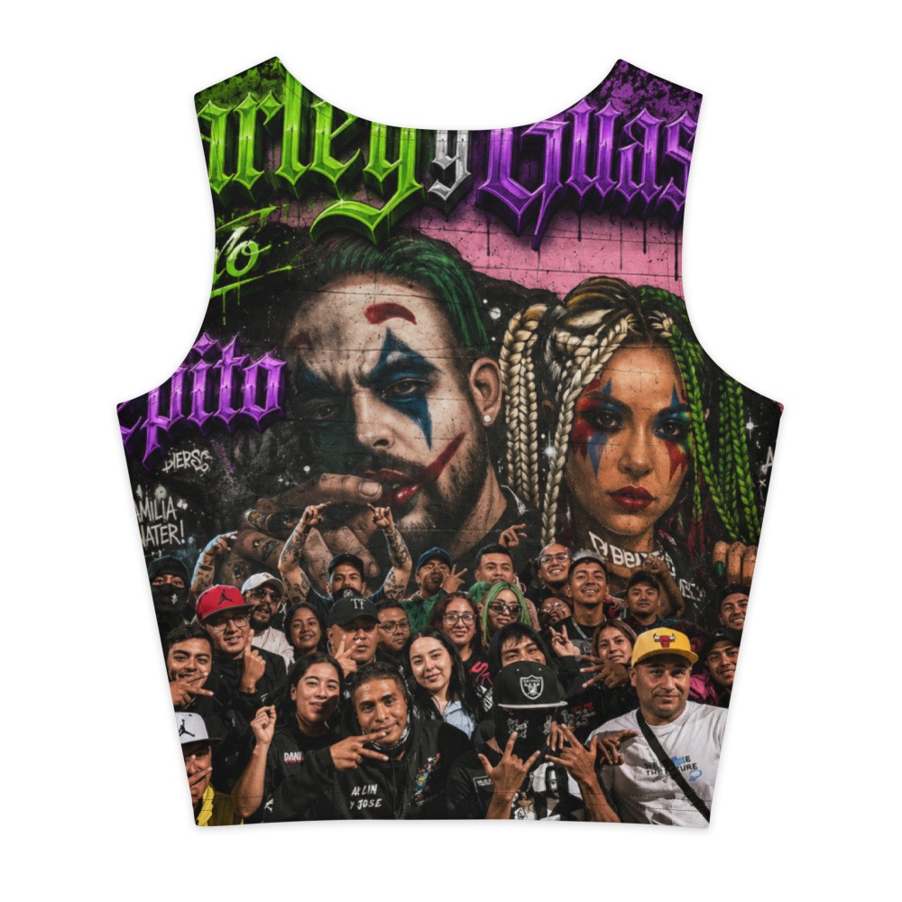 Harley y Guason - Tepito Wall Mural -02   Cotton crop top - Emiliano Aguilar Official