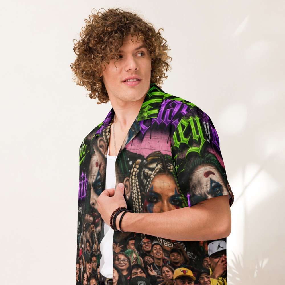 Harley y Guason - Tepito Wall Mural - 02  Unisex button shirt - Emiliano Aguilar Official