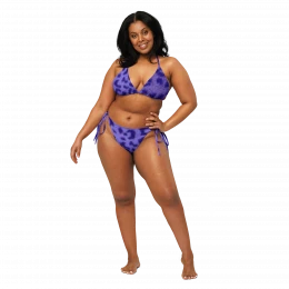 Blue Leopard Bikini  - Recycled string bikini