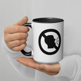 White Mug with Accent Color (Black) - No Speaking