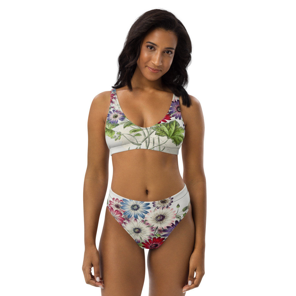 Flower Bouquet Recycled High-waisted Bikini