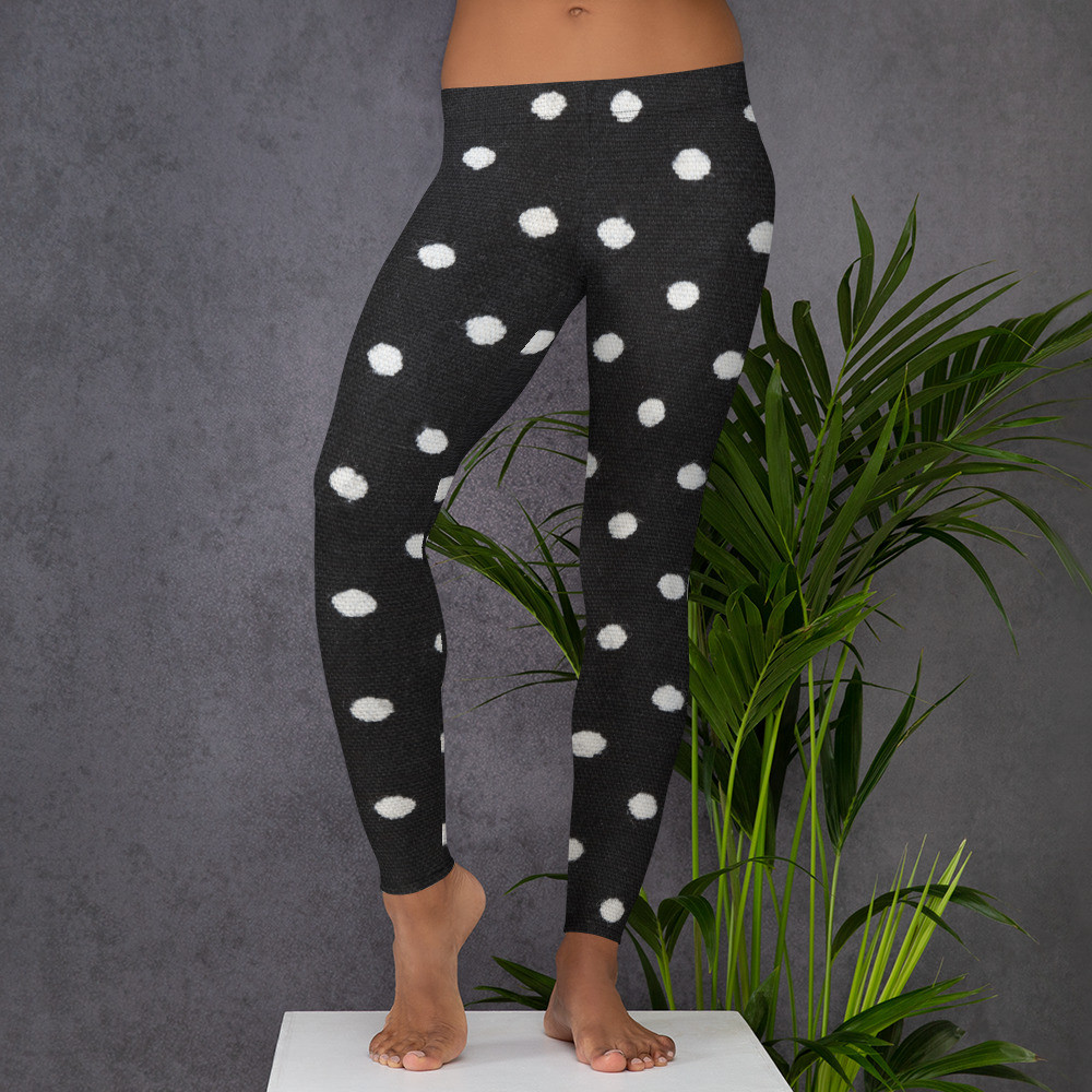 Black With White Circles Leggings