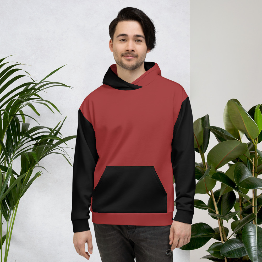 Black & Maroon Duo Tone Unisex Hoodie