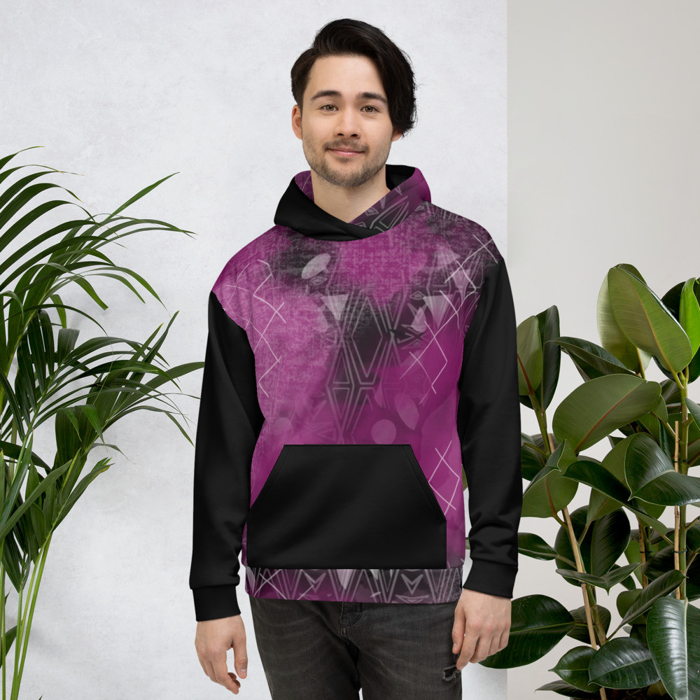 Black & Purple Abstract Unisex Hoodie