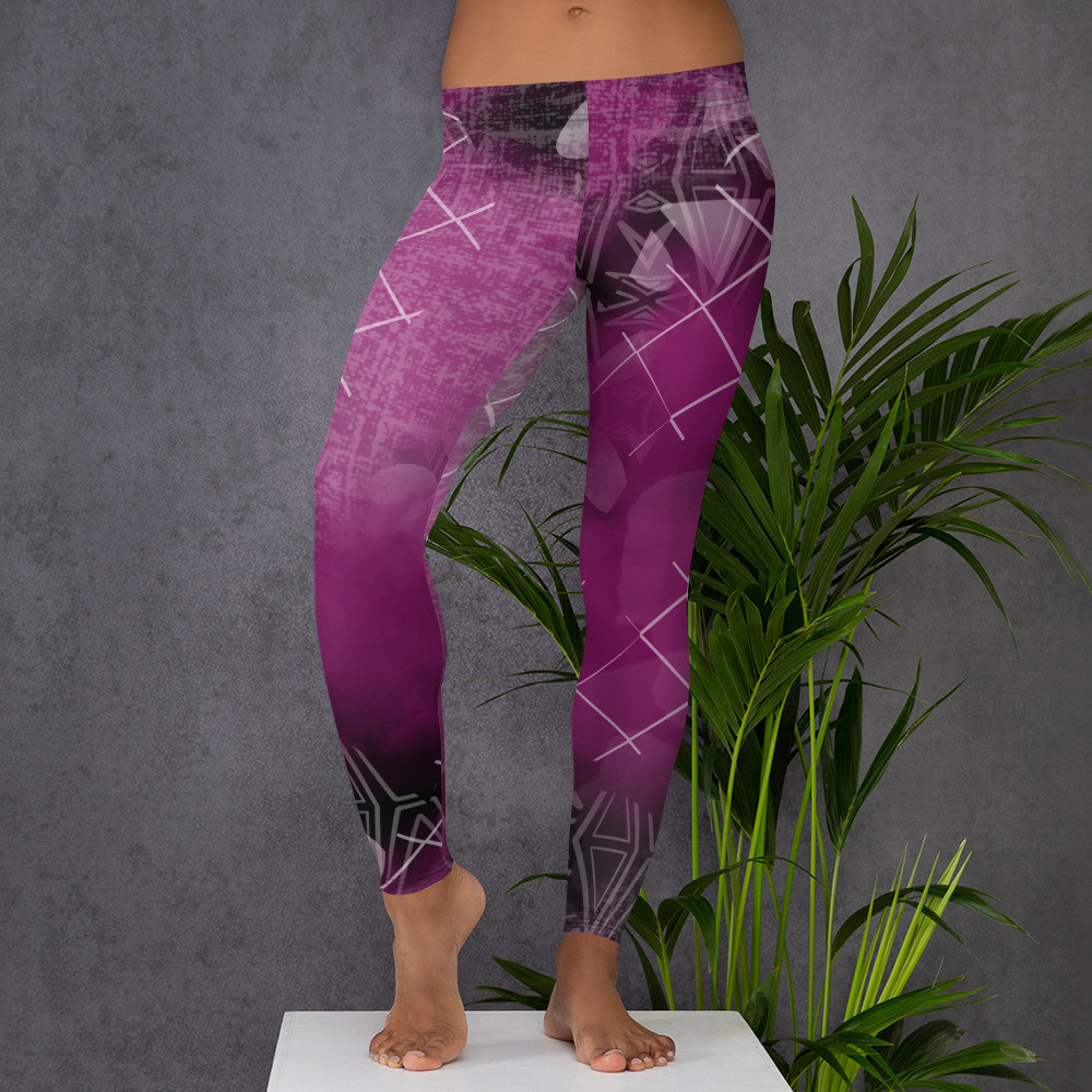 Black & Purple Abstract Leggings
