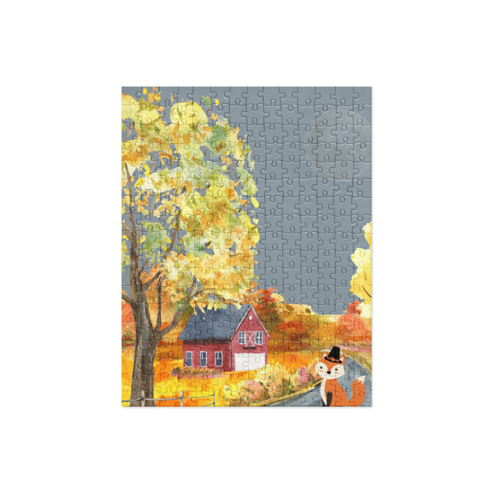 Fox Wears Pilgrim Hat Jigsaw puzzle